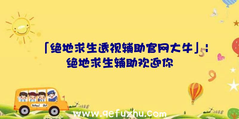 「绝地求生透视辅助官网大牛」|绝地求生辅助欢迎你